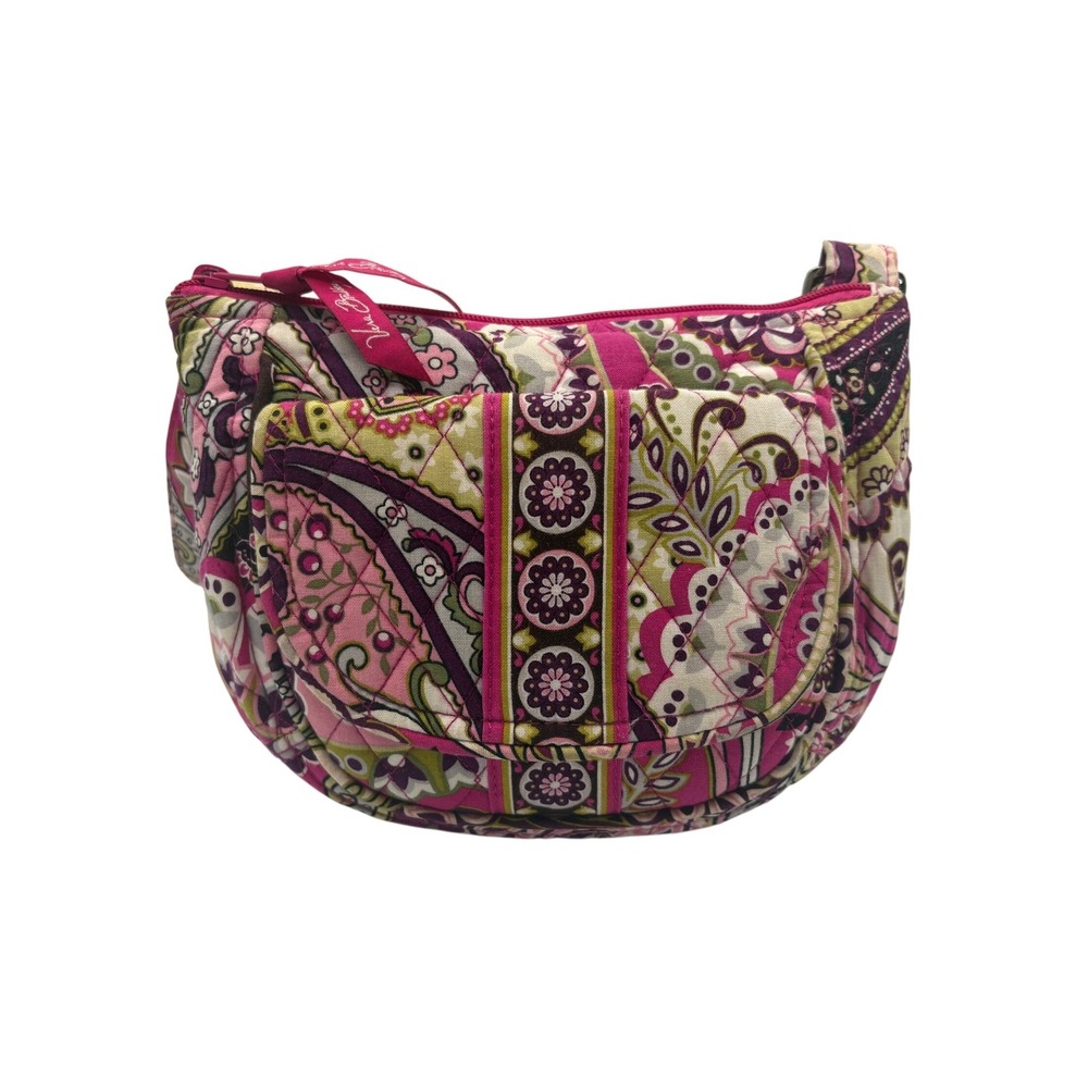 Vera Bradley Crossbody Bag Womens Small Pink Paisley Excellent Quilted Cotton‎